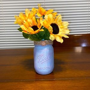 Shabby Chic Decorative Mason Jar Vase New Original
